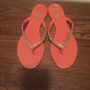 Coral Studded Flip Flops